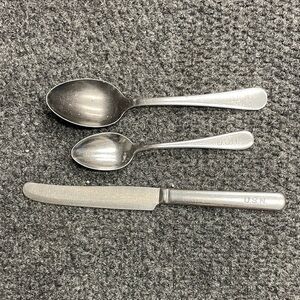 Vintage US Military Flatware Lot USN USCG Fork Spoon Stainless Steel